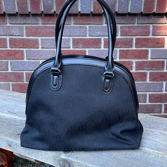 Adrienne Vittadini Hand bag/ Purse Black Signature Fabric - Picture 3 of 13